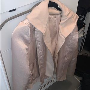 Satin Pink bomber with removable hoodie from ALC